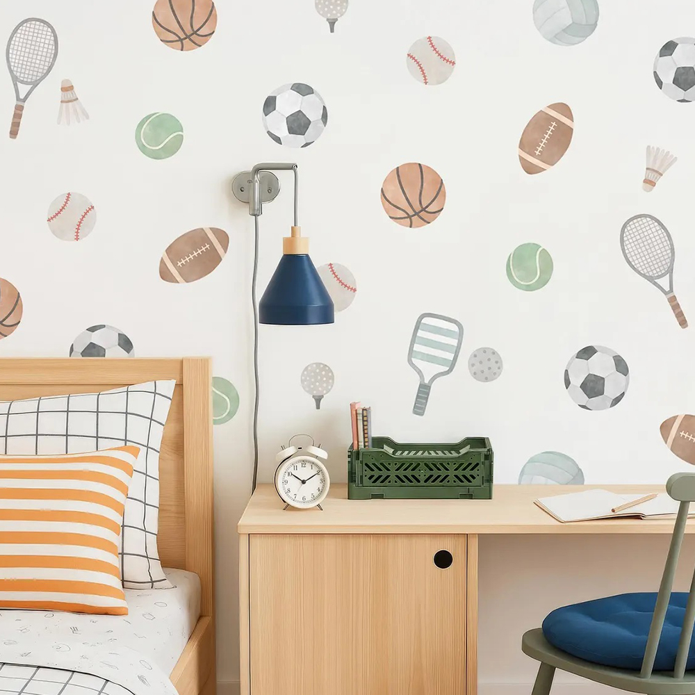 Badminton Anime - Creative Cartoon Sports Balls Wall Stickers,