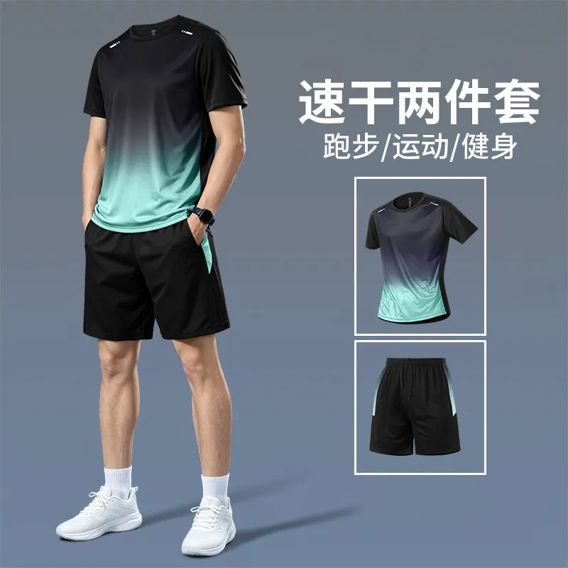 Fitness Set Men's Summer Runni - Badminton Emoji ulasan dan harga
